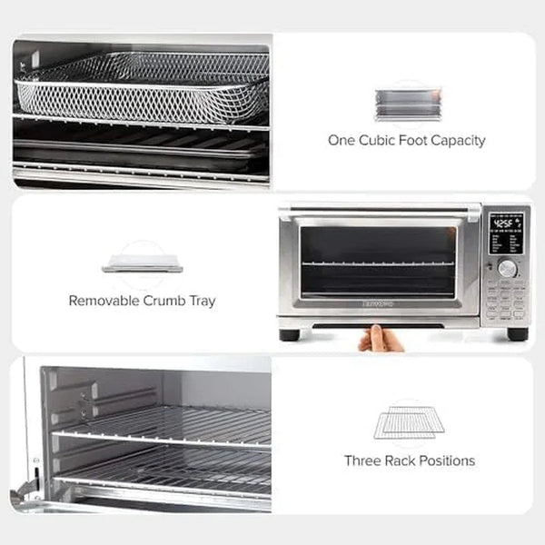 Bravo Air Fryer Toaster Smart Oven, 12-In-1 Countertop Convection | 30-QT XL Capacity, 50°-500°F Temperature Controls, Top and Bottom Heater Adjustments 0%-100%, Brushed Stainless Steel Look6