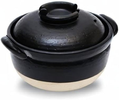 DONABE Clay Rice Cooker Pot Casserole Japanese Style Made in Japan for 1 to 2 Cups with Double Lids, Microwave Safe7