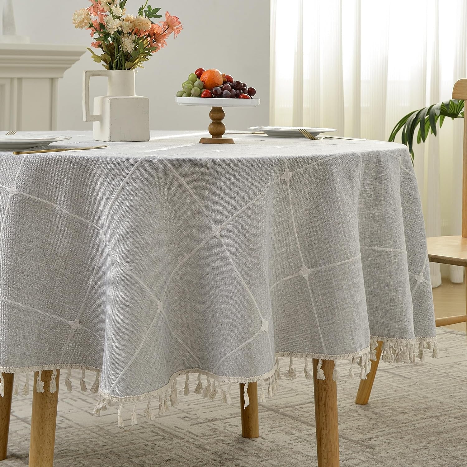 lattice-embroidery-plaid-round-tablecloth-with-tassel-round-70-inch-grey