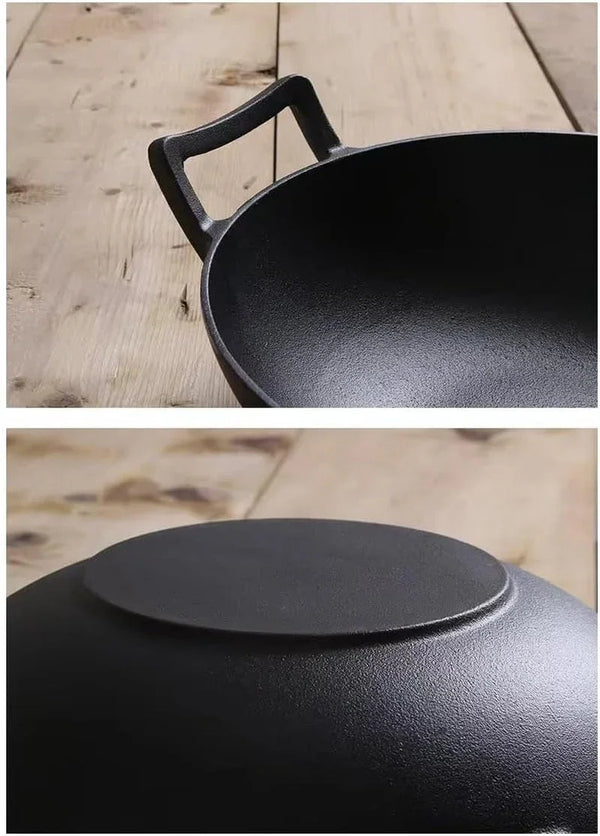 Cast Iron Wok with Lid (Wok with Lid 12 Inch) | Cast Iron Wok5