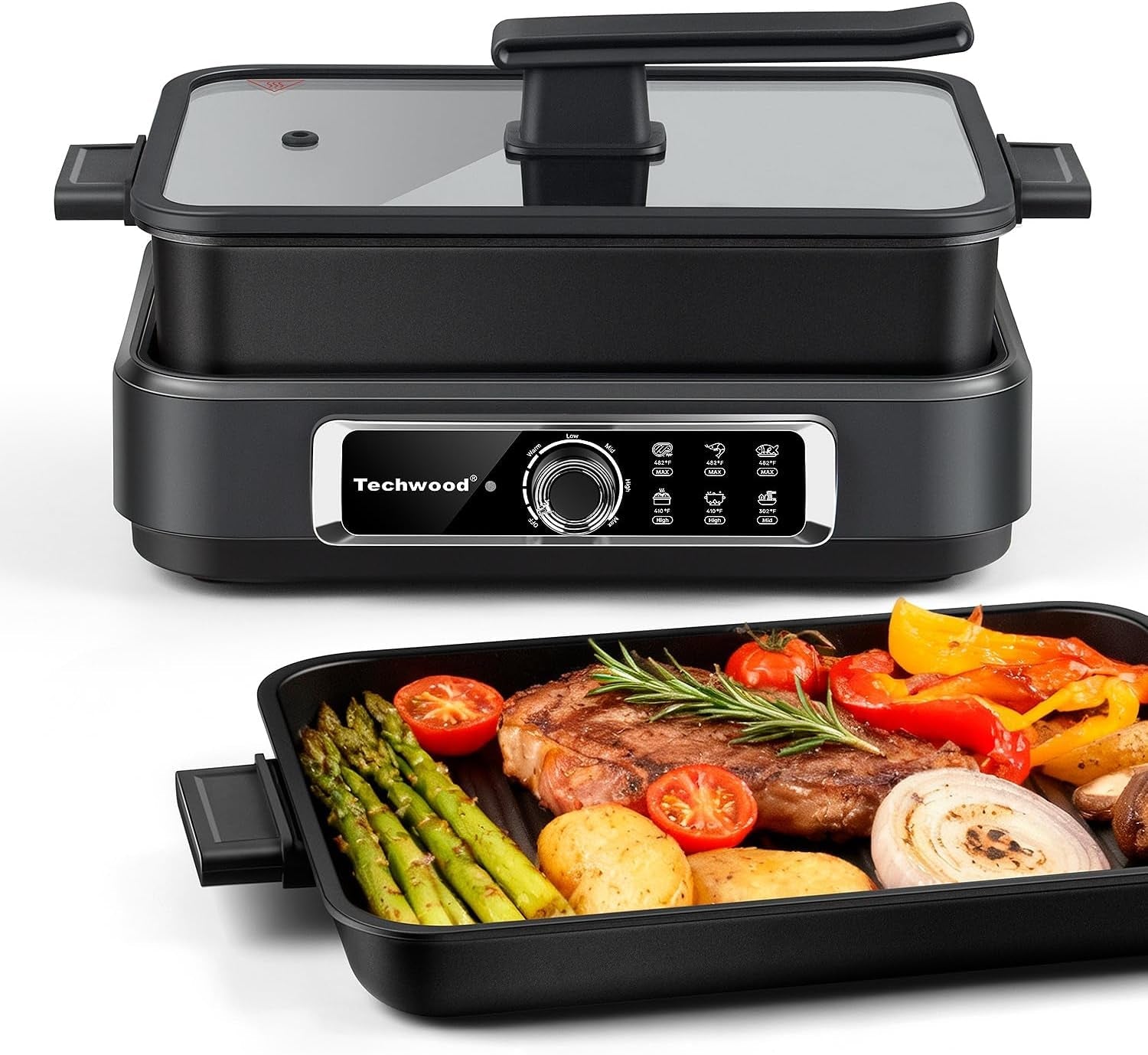slow-cooker-1500w-electric-skillet-7-5-quart-extra-large-capacity-multi-cooker-with-5-level-heat-settings-come-with-non-stick-skillet-pan-cooking-pot-dishwasher-safe-black