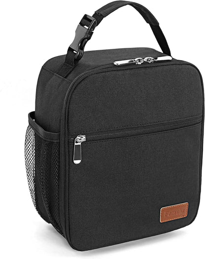 Lunch Bag for Men Women Adults Small for Office Work Picnic - Reusable Portable Lunchbag, Black1