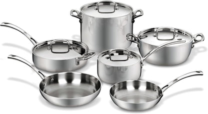 French Classic Tri-Ply Stainless 10-Piece Cookware Set, Silver1