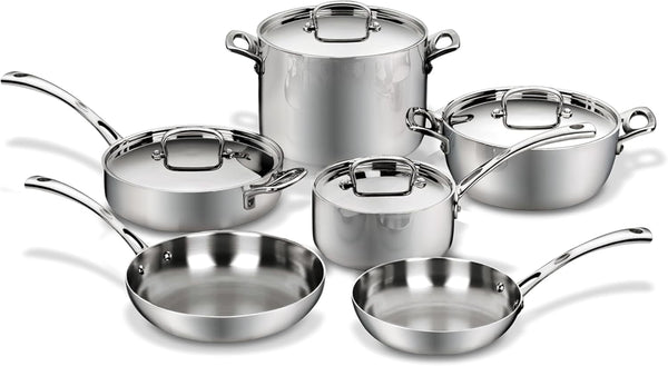French Classic Tri-Ply Stainless 10-Piece Cookware Set, Silver1