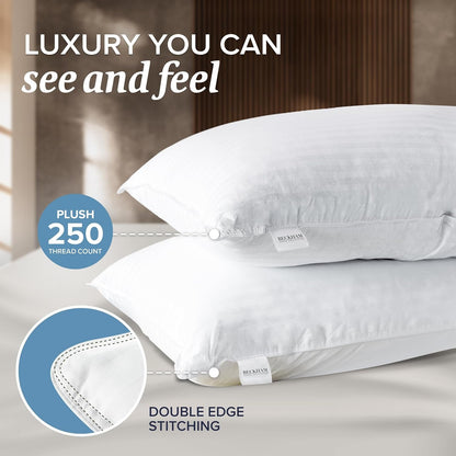 Beckham Hotel Collection King Size Memory Foam (Adjustable Fill) Bed Pillows Set of 2 - Cooling Shredded Foam Pillow for Back, Stomach or Side Sleepers5