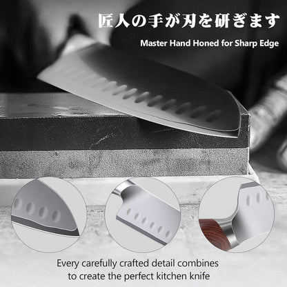 7 in Chef Knife, 10Cr15Mov High Carbon Stainless Steel Santoku Knife6