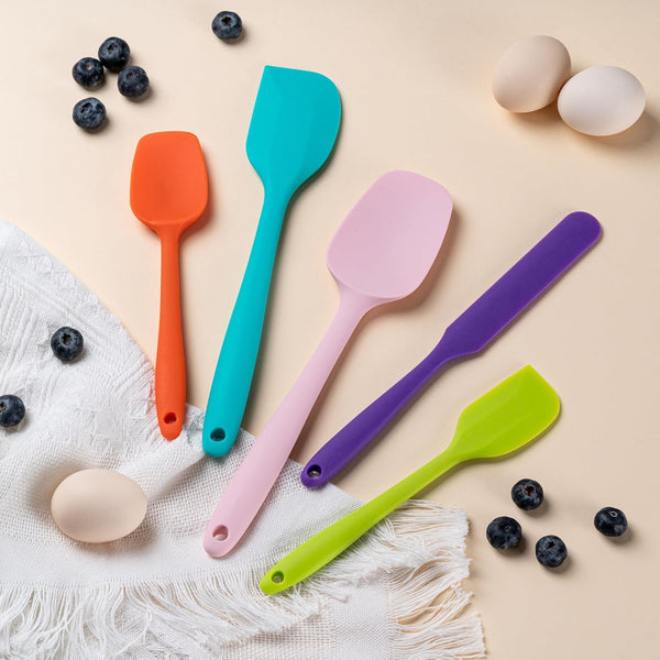 Silicone Spatula Set,5 Piece Food Grade Rubber Spatulas,Multicolor | Spatulas Silicone Heat Resistant for Baking,Cooking,And Mixing High Heat Resistant Non Stick Dishwasher Safe Bpa-Free6