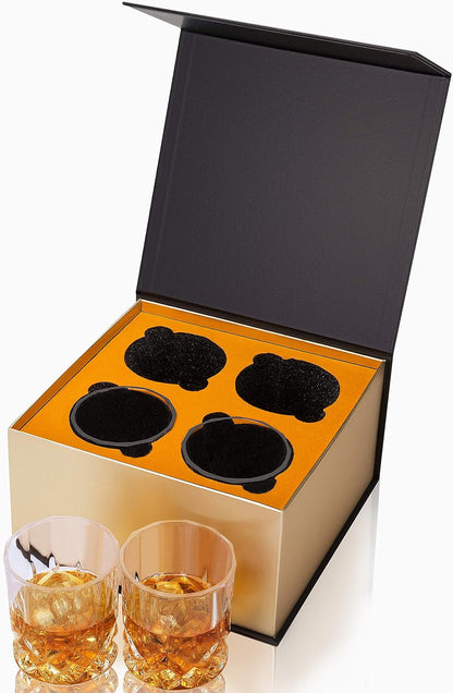 Old Fashioned Whiskey Glasses with Luxury Box - 10 Oz Rocks Barware for Scotch, Bourbon, Liquor and Cocktail Drinks - Set of 4 - Men Gift | Rocks Barware for Scotch, Bourbon, Liquor and Cocktail Drinks Set of 4 Men Gift2
