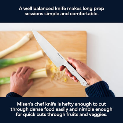 8 Inch Chef Knife, AUS-10 Japanese Stainless Steel - White6