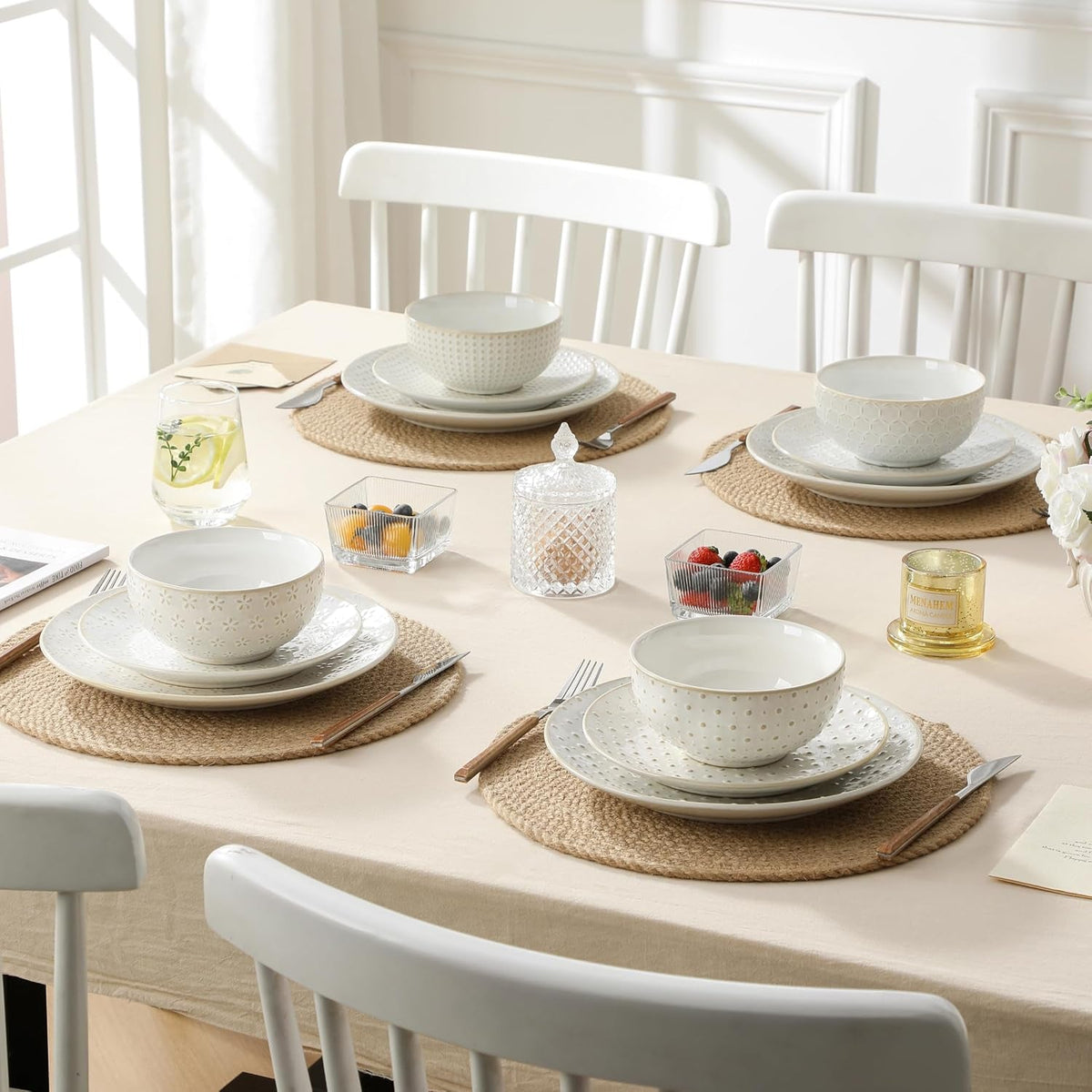 24-piece-farmhouse-dinnerware-set-for-8-embossed-white-stoneware-plates-and-bowls-sets-vintage-relief-ceramic-dish-set-chip-resistant-microwave-dishwasher-safe