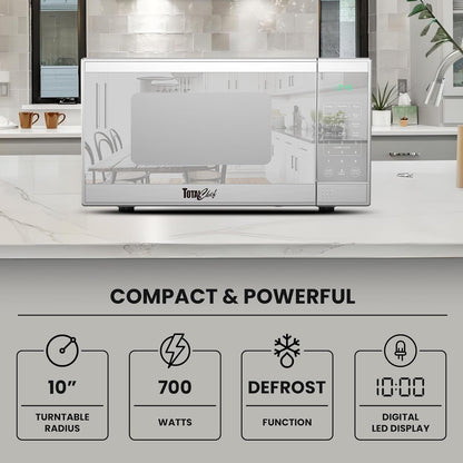0.7 Cu Ft Microwave Oven - Countertop Small Kitchen Appliance, Stainless Steel Microwave with Digital Touch, Pre-Set Functions, 10” Turntable, 700 Watt3