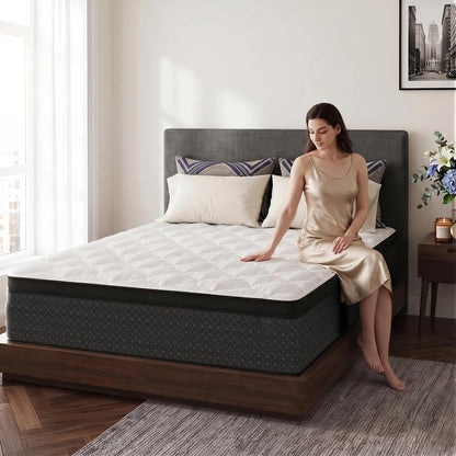 Queen Size Mattress,12" Thickness Hybrid Memory Foam Mattress in a Box10