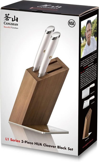 L1 Series 3-Piece HUA Cleaver Knife Block Set, Forged German Steel, 10275189