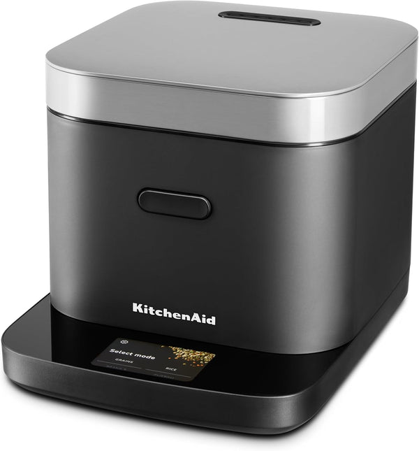 Kitchenaid Compact 8 Cup Grain and Rice Cooker, Integrated Scale, KGC2154BM | Precise Pour Technology, Integrated Scale, 16 Presets, Steam Cooking Basket, Easy to Clean, Black Matte1