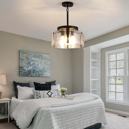 Black Chandeliers for Dining Room Light Fixture, Foyer Lighting Fixtures Pendant Lights Kitchen Island, Adjustable Glass Modern Farmhouse Chandelier for Entryway, Bedroom, Bathroom, Foyer, Living Room6