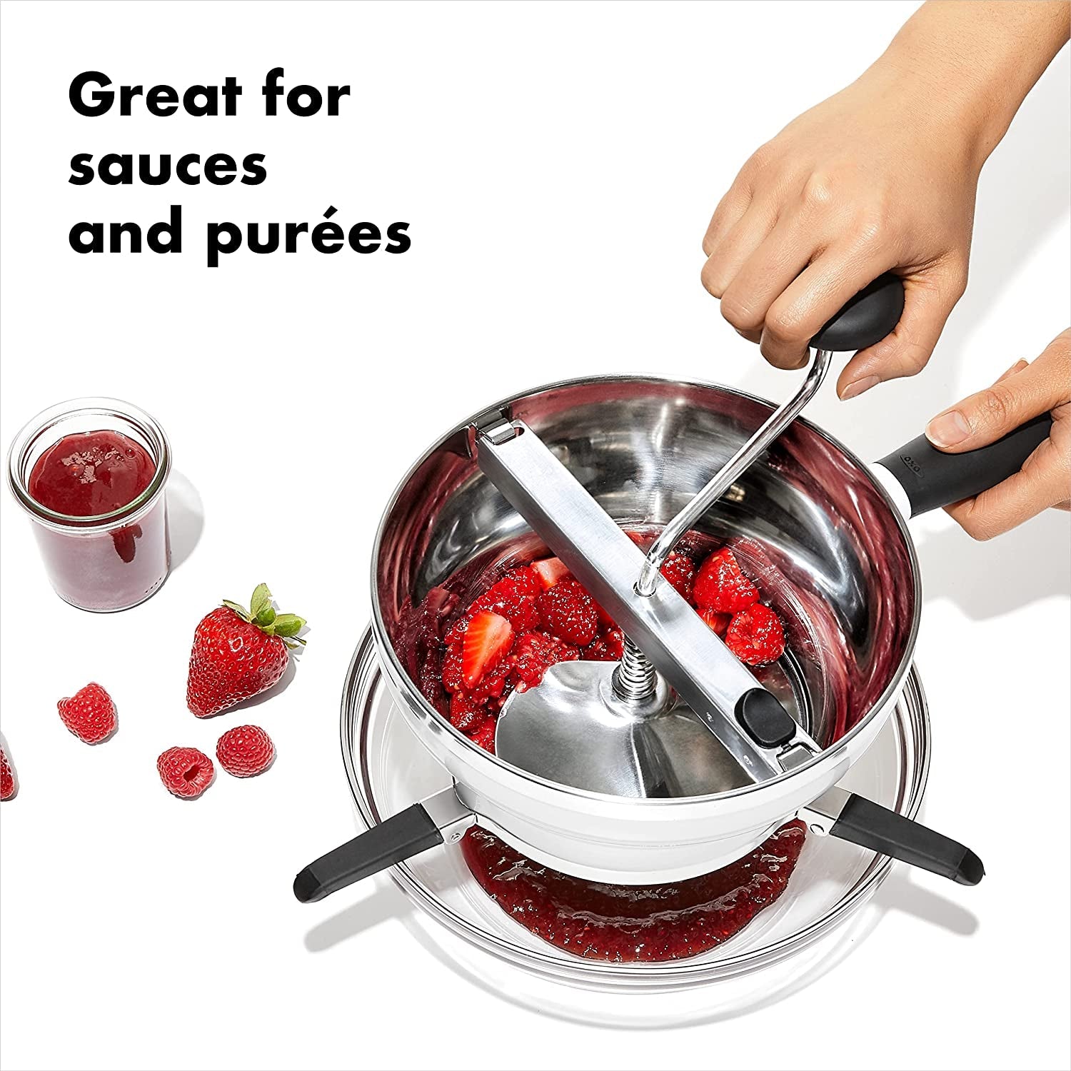 oxo-good-grips-stainless-steel-food-mill-for-purees-2-3-qt-capacity-three-grinding-disks-for-different-textures-non-slip-legs-ideal-for-purees-and-sauces-dishwasher-safe