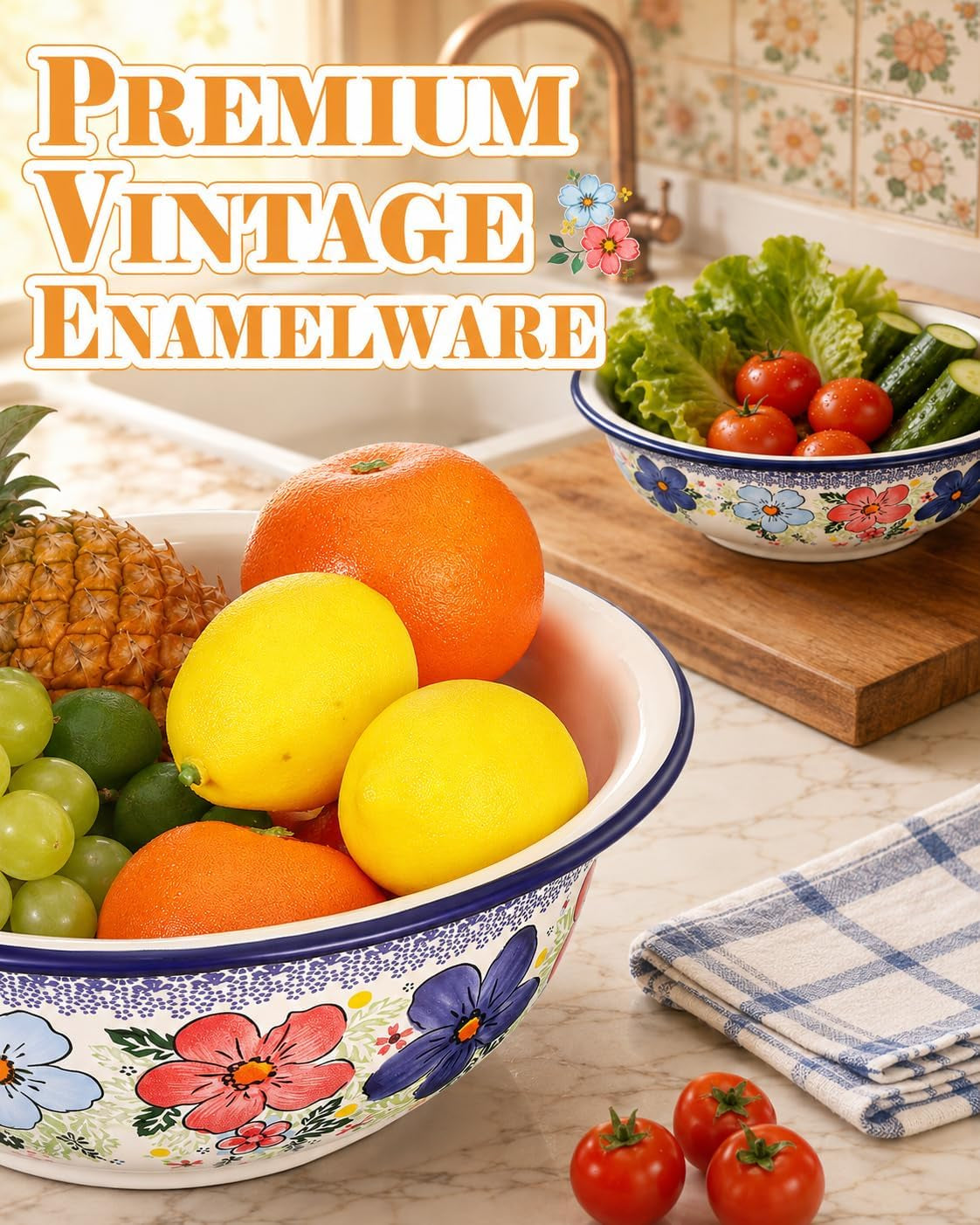 set-of-2-enamel-bowls-11-8-inch-vintage-floral-enamelware-bowls