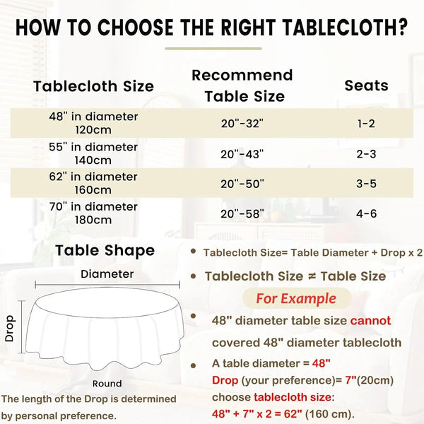 Heavy Weight round Tablecloth, Decorative Solid Color Table Cover, Cotton Linen Table Cloth Kitchen Dining Home Tabletop Decoration, Dark Grey 48 Inch (Recommended for Table Sizes up to 32 Inches)6