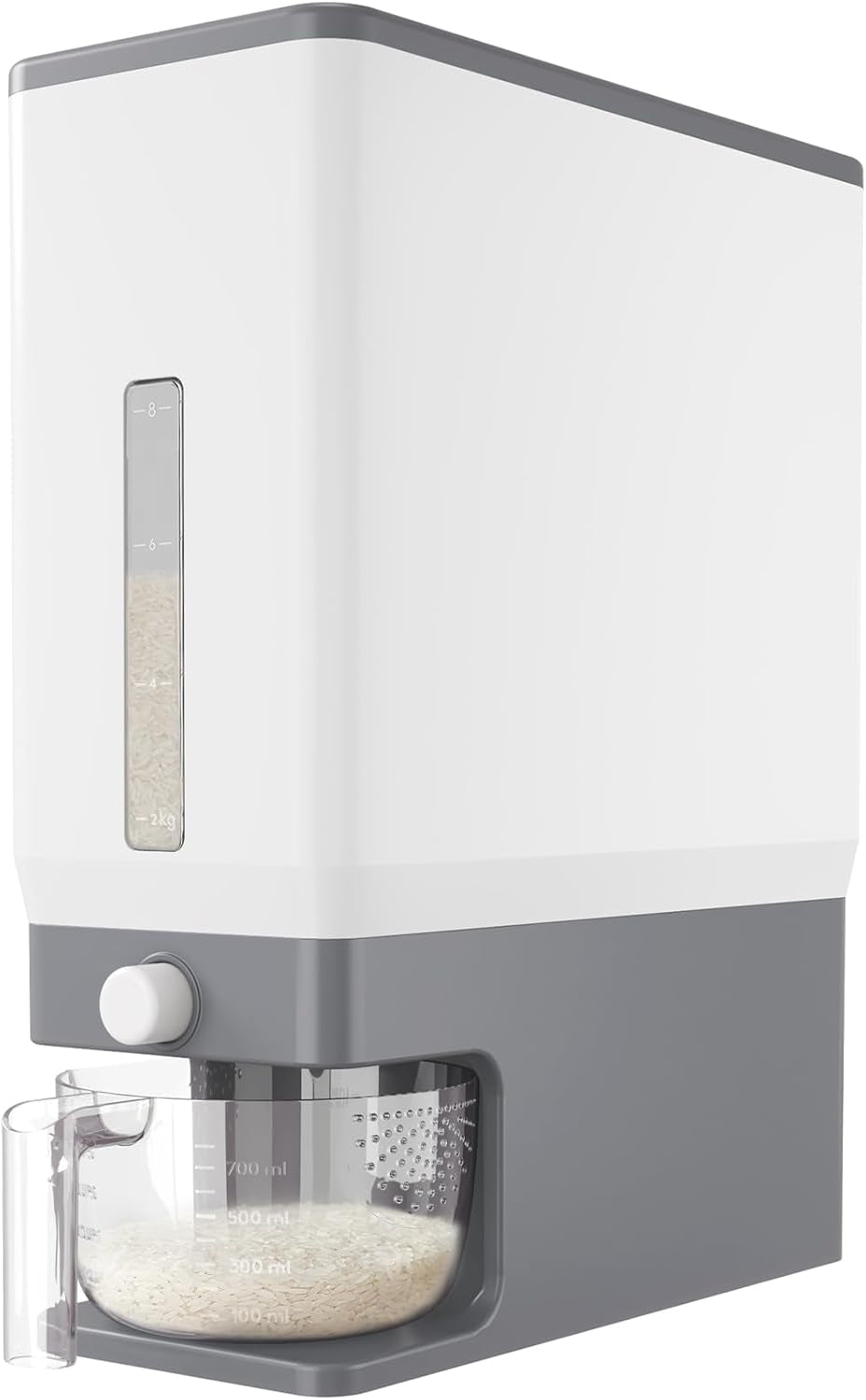 rice-dispenser-25-lbs-airtight-storage-with-measuring-cup-grey