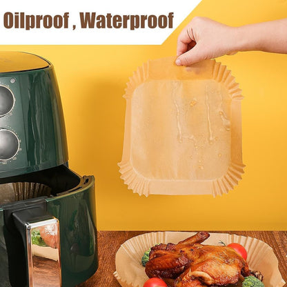 7.5 Inch Air Fryer Parchment Paper Liners Square,150 Pcs Non-Stick &Oil-Proof Air Fryer Liners Disposable for 2-5 QT Frying,Baking,Roast4