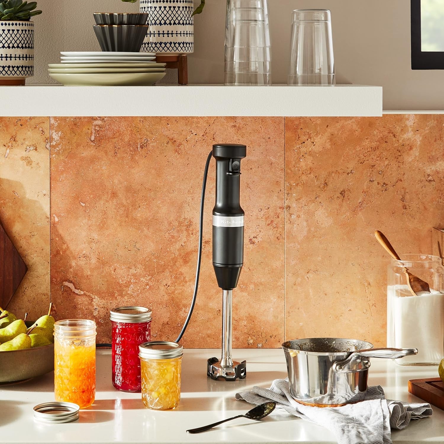 kitchenaid-variable-speed-corded-hand-blender-khbv53-matte-black-removable-8-blending-arm-blending-jar-with-lid-bpa-free-material-blends-smoothies-shakes-soups
