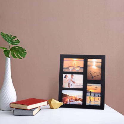 4X6 5-Opening Collage Picture Frame Black Wood8