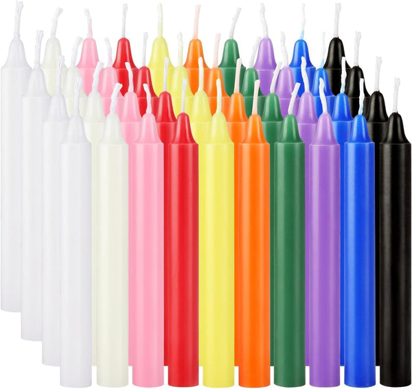 40 Pack Spell Chime Candles-4 Inch Multi-Colored Taper Candles Sticks-For Home Decor Kitchen Decor Wedding Decoration-10 Colours7