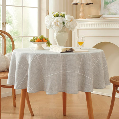 Linen round Tablecloth 70 Inch Gray Linen Table Cloth round 70 In2