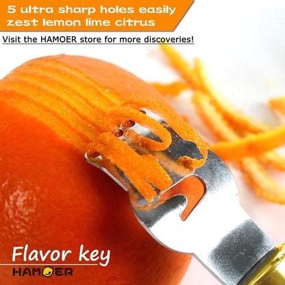 Zester Channel Knife & Micro Plane Grater Tool Set Ergonomic Handle6