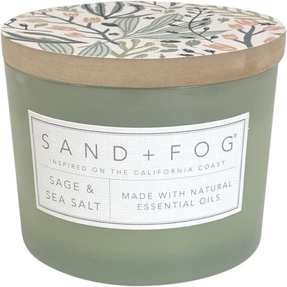 Scented Candle - Sage & Sea Salt – Additional Scents and Sizes – 100% Cotton Lead-Free Wick - Luxury Air Freshening Jar Candles - Perfect Home Decor – 12Oz, Sage Green1