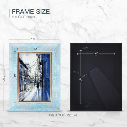 4X6 Picture Frames Set of 4,Rustic Retro Photo Frame(Mix Color)3