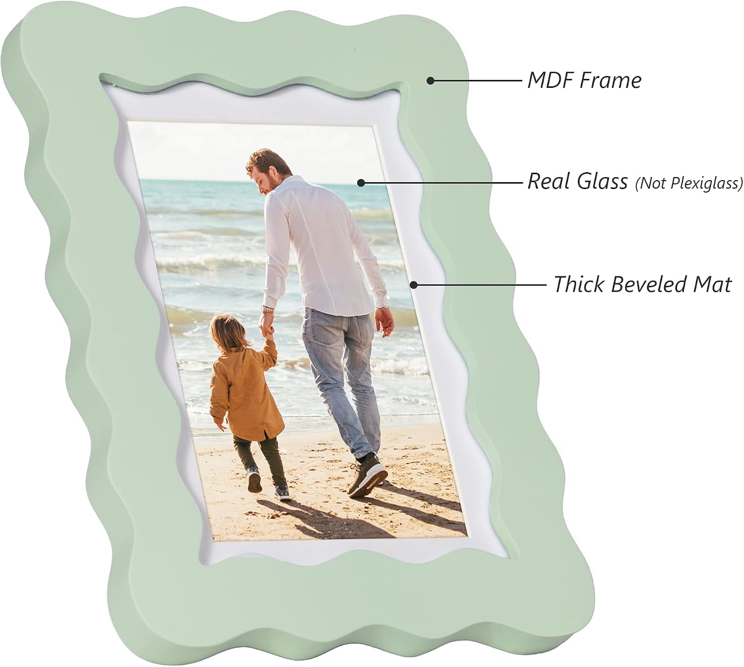 5x7-cute-picture-frame-wavy-curved-photo-frame-with-4x6-mat-and-real-glass-unique-funky-frame-for-table-and-wall-display-home-office-desk-decoration-art-gift-5x7-sage-green