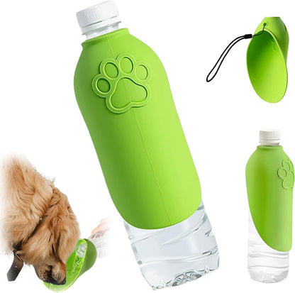 Dog Portable Water Bottle,Foldable Dog Water Bowl for Walks，Green1