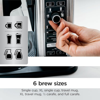 Ninja Coffee Maker, 10-Cup Carafe, Fold-Away Frother, Black, CM401 | Permanent Filter & Removable, Dishwasher Safe Reservoir, 6 Brew Styles, 8 Cup to Travel Mug to Pot Sizes6
