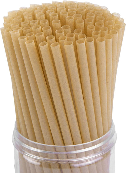 Sugarcane Straws, 200PCS Drink Straws Disposable for Hot Cold Drinks | 100% Plant, Reusable, Sturdy, No Odor, Suitable for -10℃ to 50℃, Coffee, Cocktail, Juice Home Favor, the Beach Party1