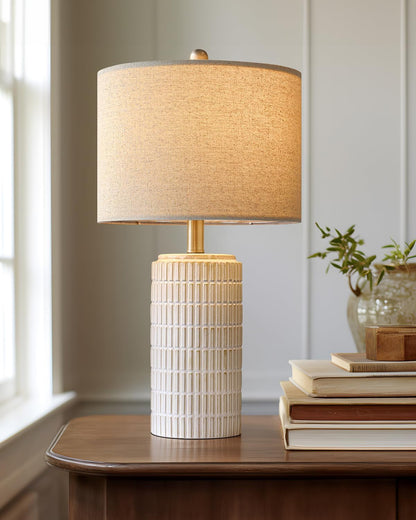 23'' Bedside Table Lamp for Bedroom Nightstands, Modern Ceramic Decor7