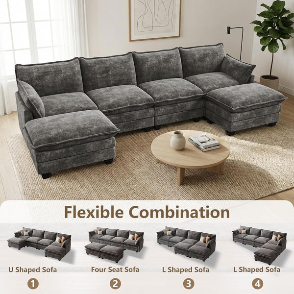 Modular Sectional Couch for Living Room, U Shaped Comfy Sofa3