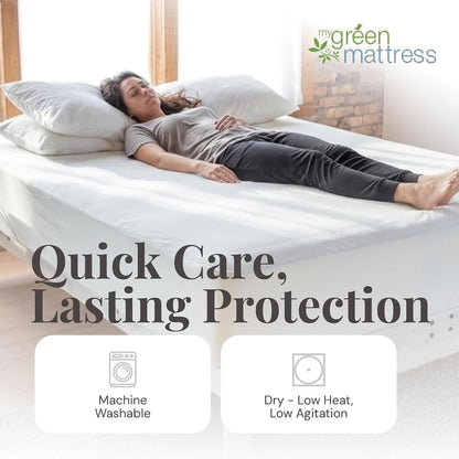 Organic Cotton Mattress Protector - GOTS Certified Cotton Cover, Waterproof Breathable Bed Protector, Deep Pocket Fitted Design, Soft Durable Mattress Cover - King5