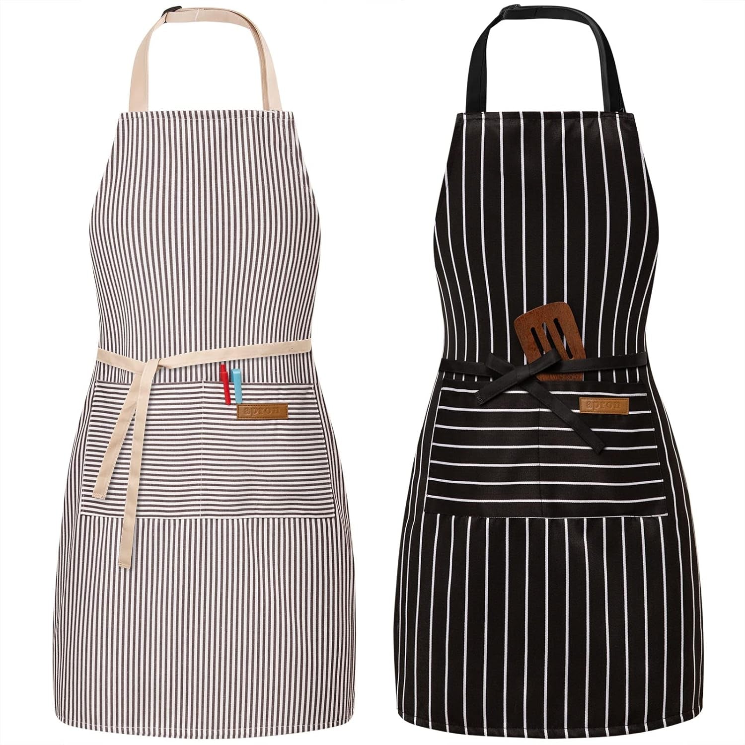 2-pack-adjustable-bib-apron-with-2-pockets-chef-cooking-kitchen-restaurant-aprons-for-women-men