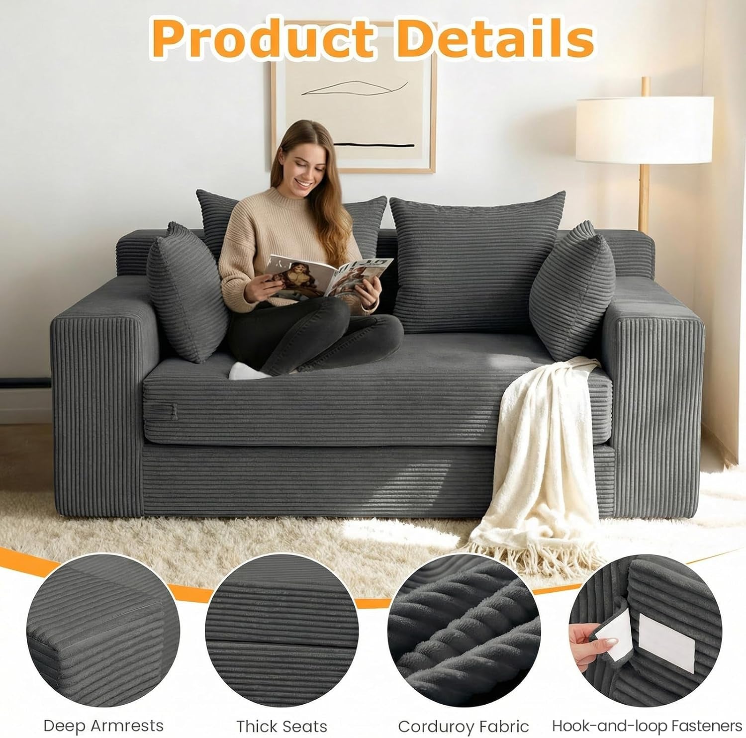 winzon-boneless-loveseat-3-in-1-convertible-sofa-bed-sleeper-sofa-floor-futon-bed-with-4-pillows-55-grey-boneless-couch-for-living-room-guest-room-small-space-no-assembly-required-corduroy