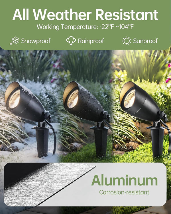 4Pack Low Voltage Landscape Spotlight,12V Outdoor Uplight Waterproof3