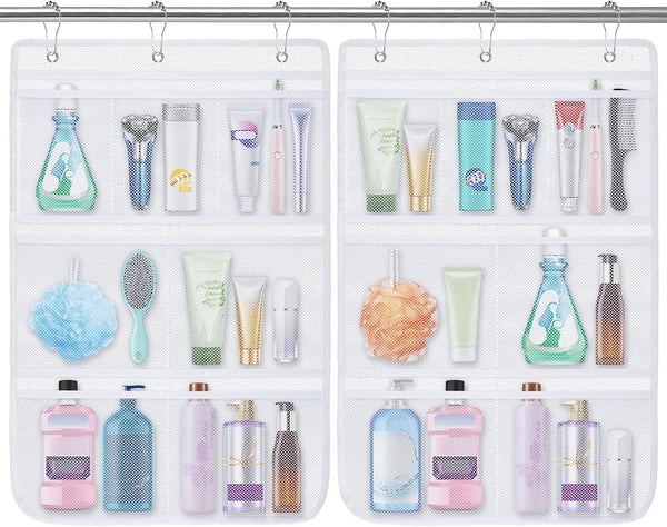 Mesh Shower Organizer for Bath, 2 Pack Mesh Shower Caddy Hanging, Quick Dry1