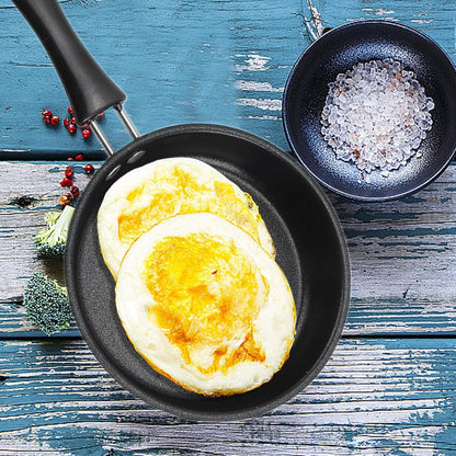 Egg Frying Pan, 4.7 Inch Single Egg Durable Small Cooking Pot with Handle Nonstick Frying Pan with Lid Covered Heat Resistant Small Skillet Portable round Omelet Skillet for Stove7