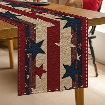 Independence Day Table Runner Red Patriotic 13X72 Inch , Linen 4Th of July Table Decoration ,Red White and Blue Patriotic Table Runners for Holiday Decor Dinging ,Party ,Kitchen2