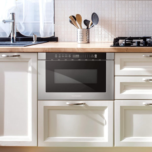 24 In. Haven Coll 1.2 Cu. Ft. Built-In Microwave Drawer, Stainless Steel |  COS-12MWDSS-NH Touch Controls, 11 Power Levels, 1000W, Child Lock Function, Defrost Functions, Automatic Presets2