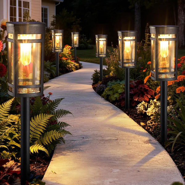 6 Pack Solar Lights Outdoor, Waterproof Pathway Lights, Warm White1