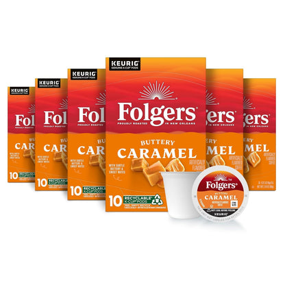 Buttery Caramel Artificially Flavored Coffee, K-Cup Pods, 60 Count | 6 (10 Count) Boxes, Medium Roast Coffee, Genuine K-Cup Pods Made to Brew with Your Keurig Coffee Maker1