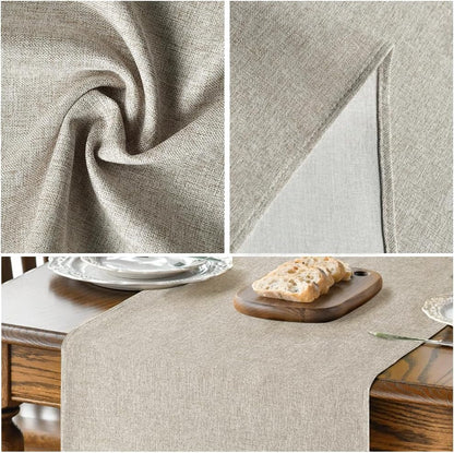 Light Brown Table Runner, Seasonal Fall Washable Kitchen Dining Table Decoration for Home Party Decor 13X72 Inch4