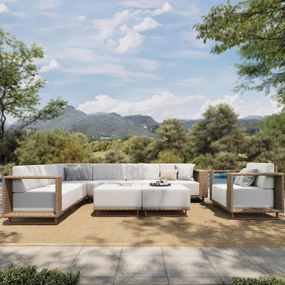 9-Piece Patio Sectional Furniture Set with 10" Thick Cushions1
