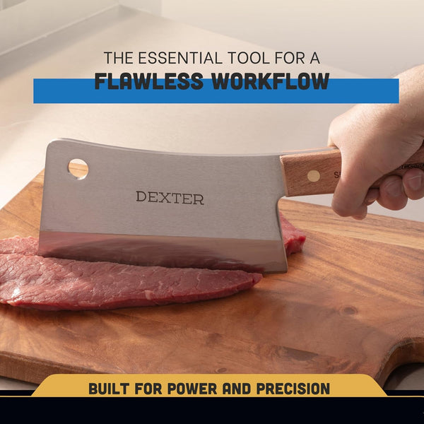 '-Russell S5288 8-Inch Heavy Duty Cleaver Knife, Traditional Series Professional Butcher and Chef Cleaver, High-Carbon Stainless Steel Blade with Riveted Rosewood Handle, USA Made5